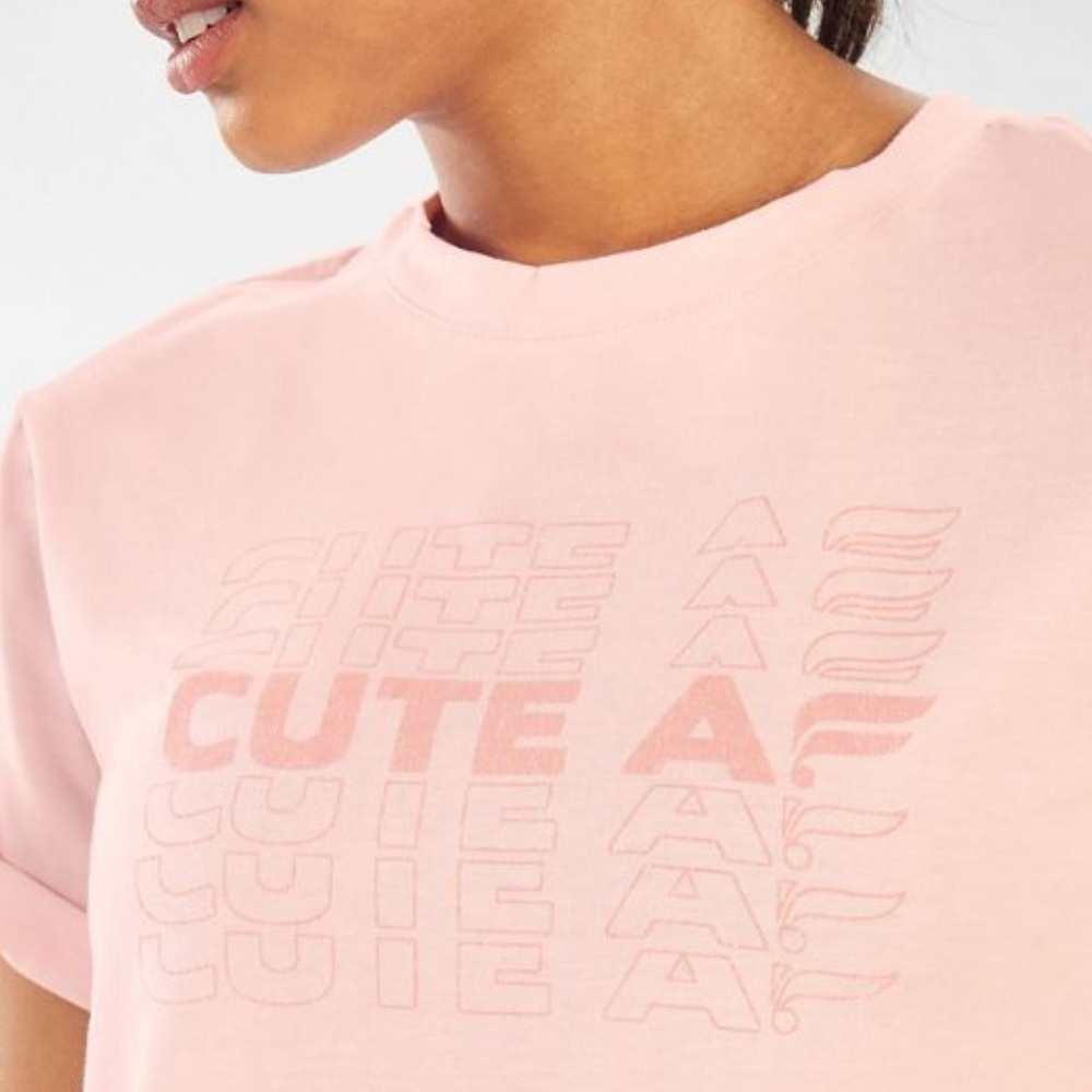 new cute AF crop tee xxl fabletics Parker boxy